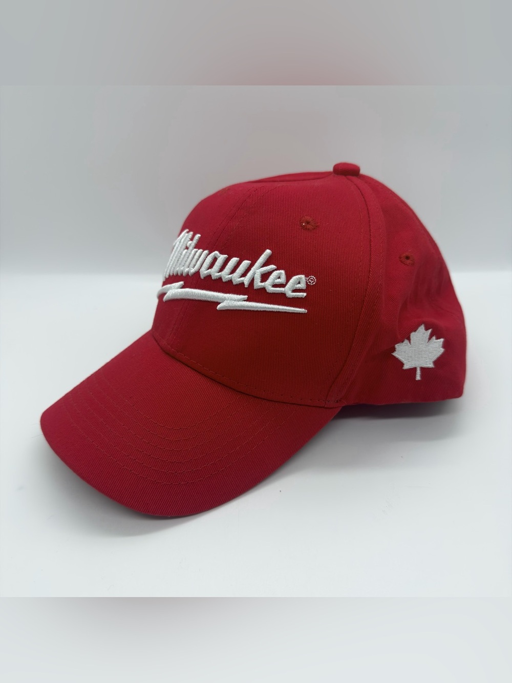 Milwaukee Tool Red Promo Baseball Cap Hat Canada With Maple Leaf & FUEL text